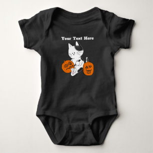 Body Para Bebé Traje personalizado para bebé y gato de Halloween