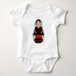 Body Para Bebé Traje rojo español de muñeca Matryoshka Bodysuit p