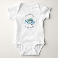 Trajes de bebé de pulpo azul lindo