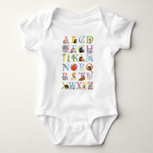 Body Para Bebé Trato para bebés ABC animal (versión azul)