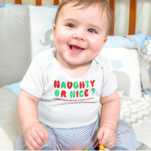 Body Para Bebé Travieso o Bueno Festivo Divertido Navidad