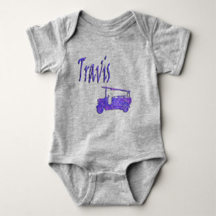 Body Para Bebé Travis Name With Fire Truck, Baby Bodysuit