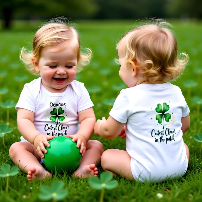 Body Para Bebé Trébol más lindo del parche  (Cutest Clover in the Patch Baby Bodysuit)