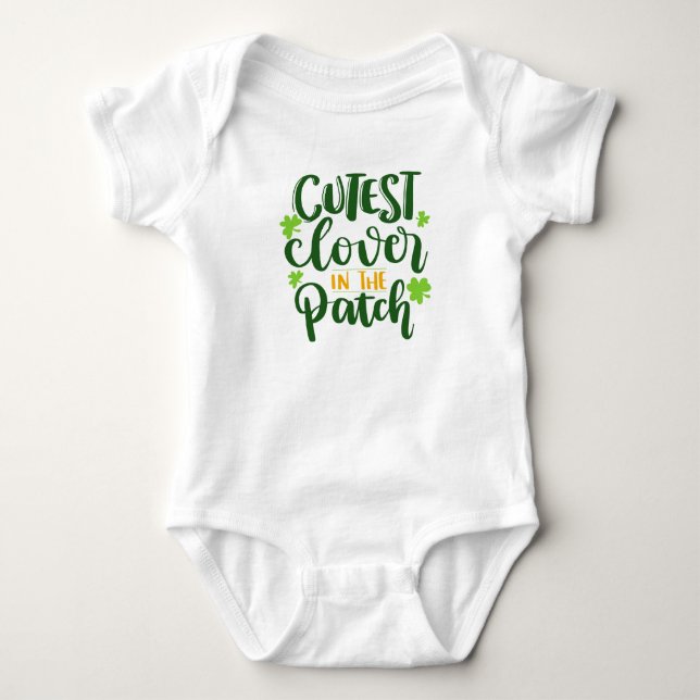 Body Para Bebé Trébol más lindo del parche St Paddy cita divertid (Anverso)