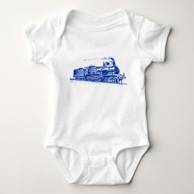 Body Para Bebé Tren 03 - Azul Marino (Anverso)