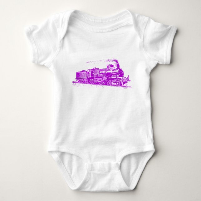 Body Para Bebé Tren 03 - Púrpura (Anverso)