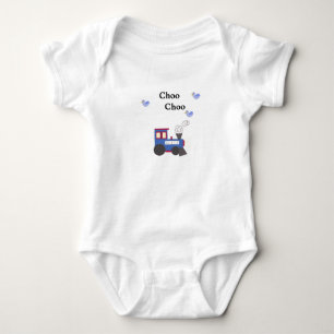 Body Para Bebé Tren Choo Choo con pájaros azules