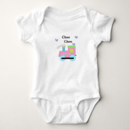 Body Para Bebé Tren Choo Choo Rosa con Pájaros Azules