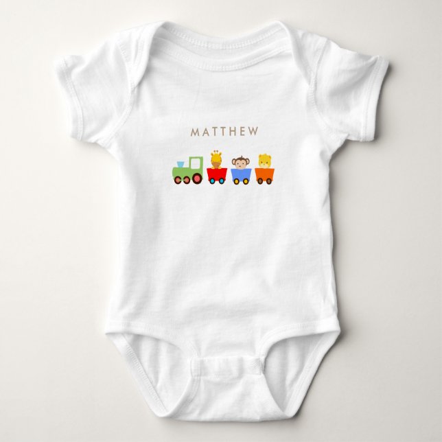 Body Para Bebé Tren de juguetes bebé Onsie personalizado (Anverso)