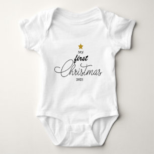 Body Para Bebé "Trendy my First Christmas Script Baby One Piece B