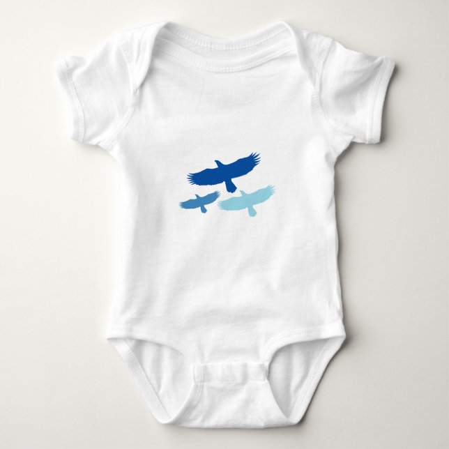 Body Para Bebé Tres águilas volando (Azul) (Anverso)