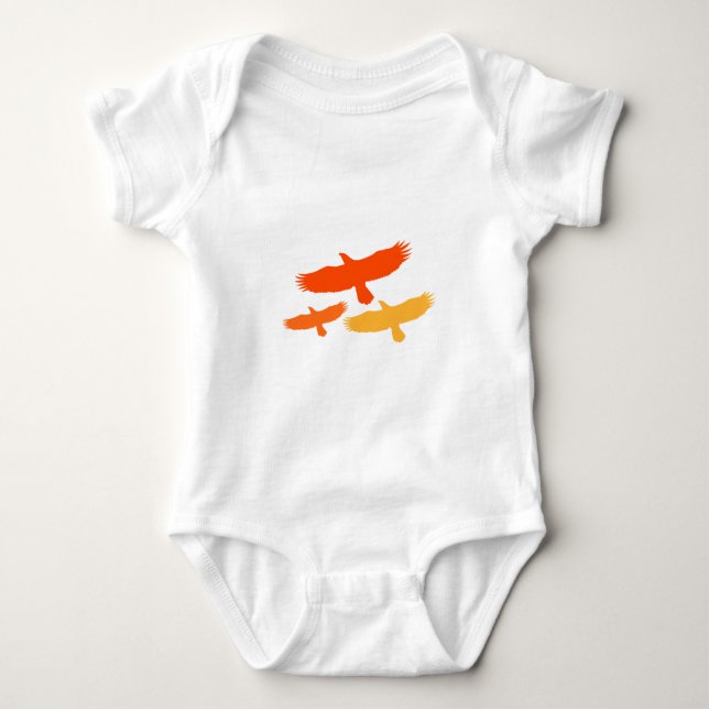 Body Para Bebé Tres Águilas Volando (Naranja) (Anverso)