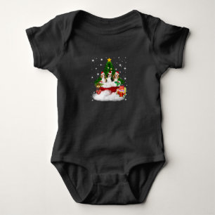 Body Para Bebé Tres Beagles Santa Claus con árbol de Navidad