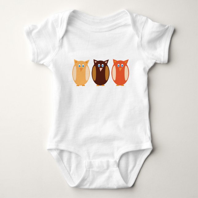 Body Para Bebé Tres búhos (Anverso)