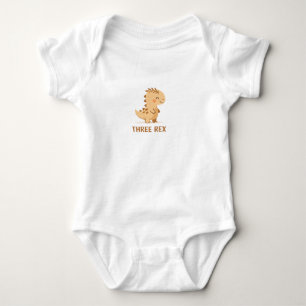 Body Para Bebé Tres Dino Pun Rex Lindo – Divertido Dinosaurio Kaw