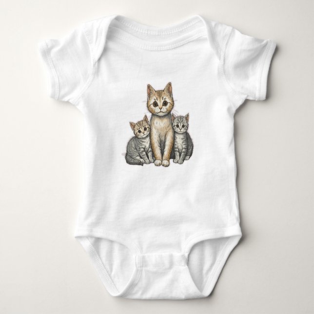 Body Para Bebé Tres Gatitos (Anverso)