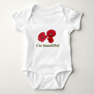 Body Para Bebé Tres hermosas flores de amapola rojas