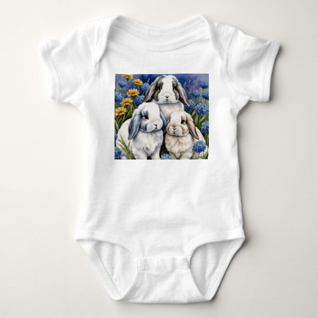 Body Para Bebé Tres pequeños conejos de conejo (Anverso)