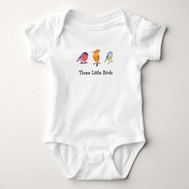 Body Para Bebé Tres pequeños pájaros (Anverso)