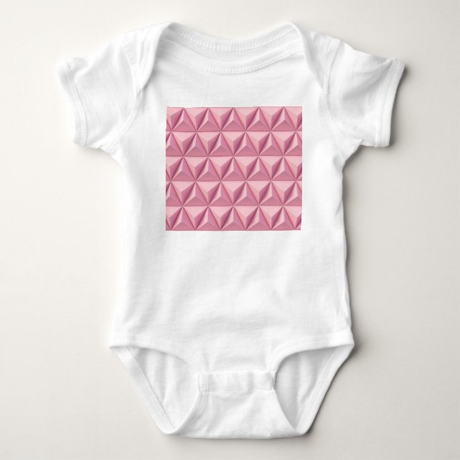 Body Para Bebé Triángulos geométricos 3D: fondo minimalista. (Anverso)