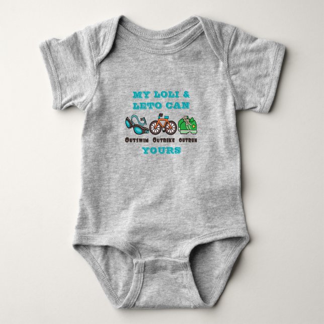Body Para Bebé Triatlón de Outrun para personalizado (Anverso)