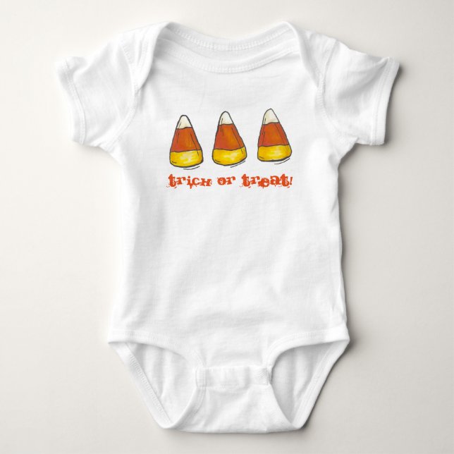 Body Para Bebé Trick o Trek Halloween Candy Corn Candycorn (Anverso)