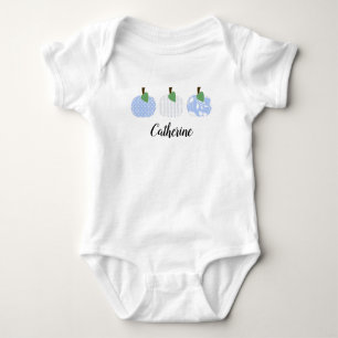 Body Para Bebé Trio de calabaza azul claro para niñas bebés