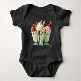 Body Para Bebé Trío de helados Kawaii Personajes de postres lindo
