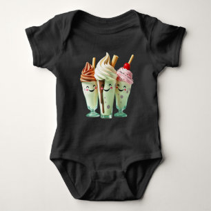 Body Para Bebé Trío de helados Kawaii Personajes de postres lindo