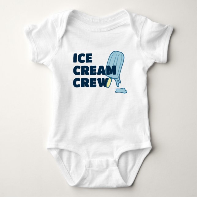 Body Para Bebé Tripulación de Helado Azul (Anverso)