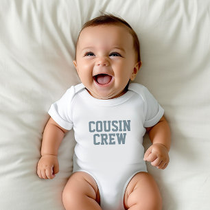 Body Para Bebé Tripulación de primos   Dusty Blue Kids Baby Bodys