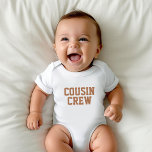 Body Para Bebé Tripulación de primos | Rust Kids Baby Bodysuit<br><div class="desc">Prendas personalizados personalizadas con el gráfico "Cousin Crew" u otro texto personalizado. Utilice las herramientas de diseño para editar los tipos de letra y los colores del texto o agregue sus propias fotos para crear un diseño de camiseta personalizado. Seleccione entre una amplia variedad de camisetas, camisetas de tanque y...</div>