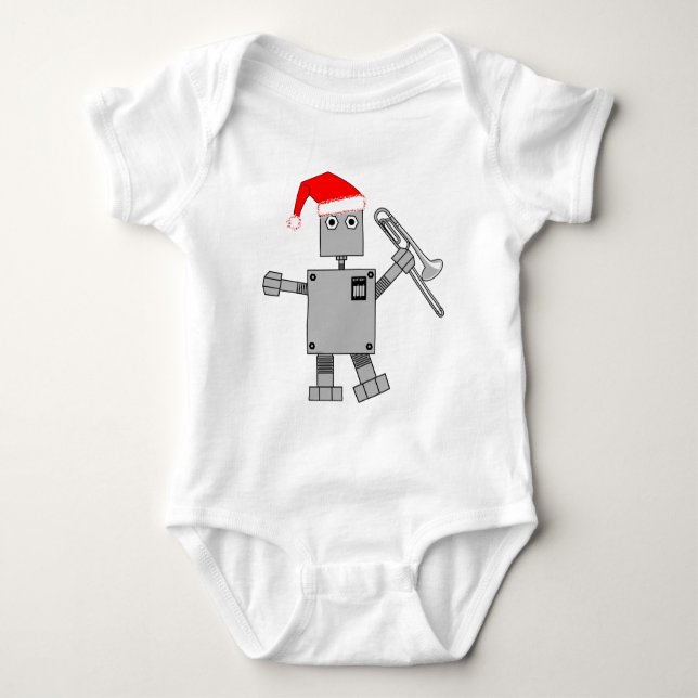 Body Para Bebé Trombone Santa Hat Robot (Anverso)