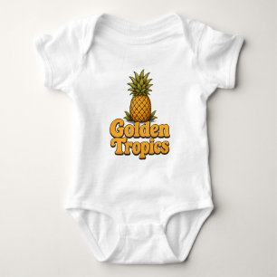 Body Para Bebé Trópicos Dorados Gráfico Retro Piña