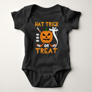 Body Para Bebé Truco de sombrero o truco de Halloween de hockey