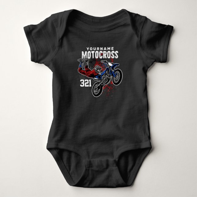 Body Para Bebé Truco FMX de Motocross Racing de estilo libre pers (Anverso)