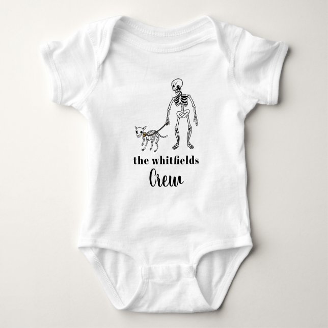 Body Para Bebé Truco o trato de la familia Skeleton Halloween coi (Anverso)