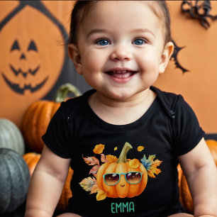 Body Para Bebé Truco personalizado o trato Naranja Calabaza Diver