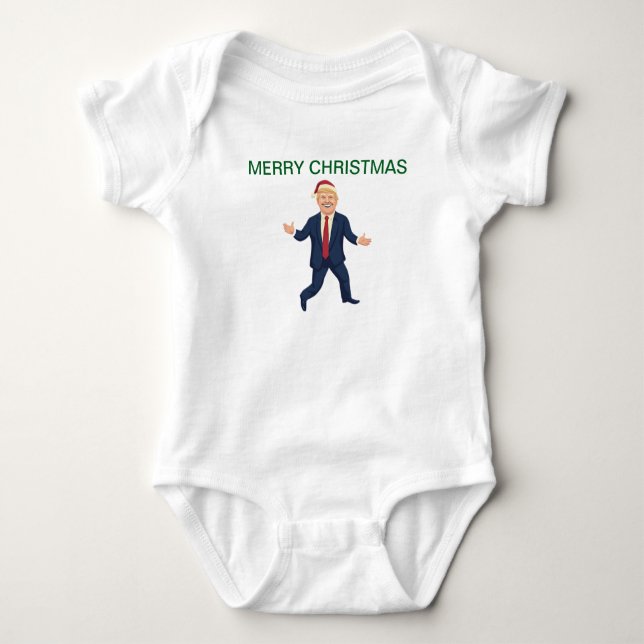 Body Para Bebé Trump Feliz Navidad, ropa de bebé (Anverso)
