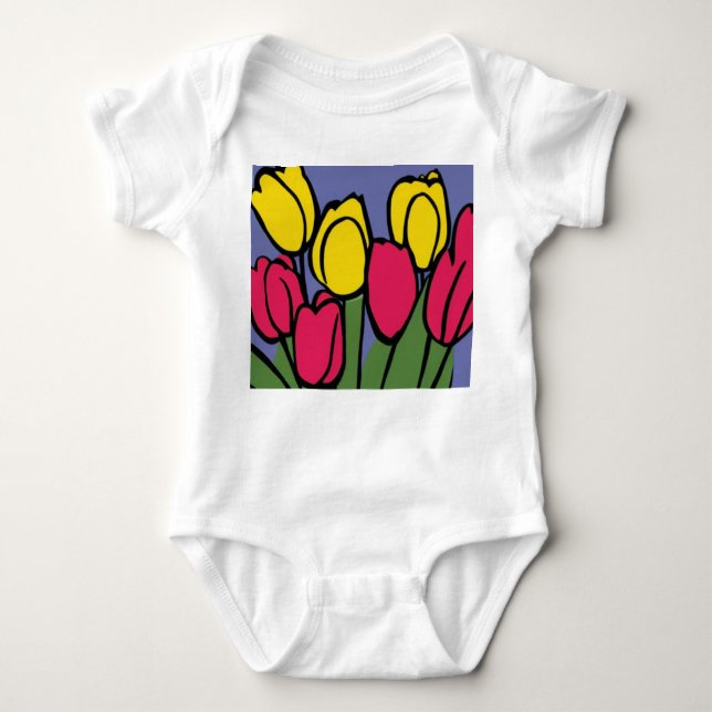 Body Para Bebé Tulipanes de primavera (Anverso)