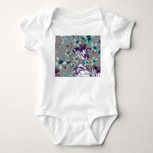 Body Para Bebé Tulipanes Violetas: Flores Gris