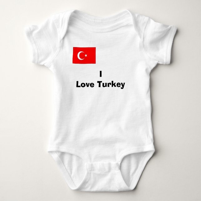 Body Para Bebé turco, amo Turquía (Anverso)