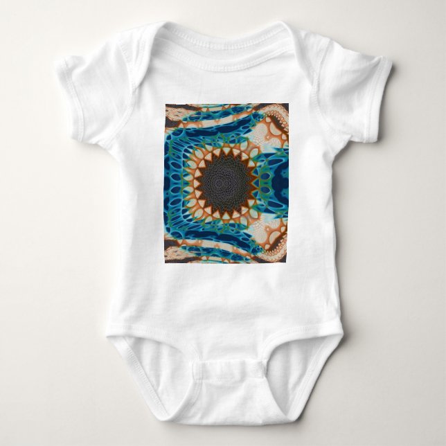 Body Para Bebé Turquoise Gold Sun Southwestern Art (Anverso)
