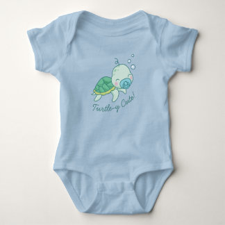 Body Para Bebé Turtley Cute Sea Turte Shower Kawaii Blue Boy
