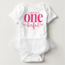 Body Para Bebé Tutu para el primer cumpleaños de Little Miss Oned