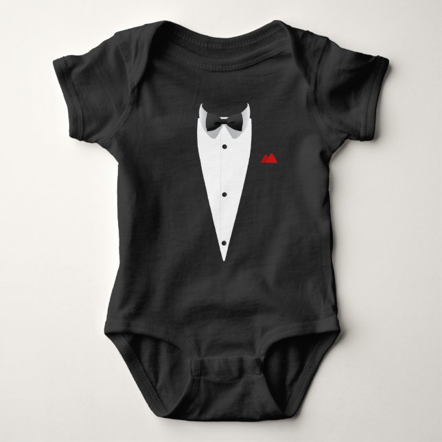 Body Para Bebé Tuxedo con Bowtie para Bodas Nochevieja (Anverso)