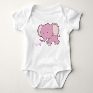 Body Para Bebé Twin Elephant baby onsie