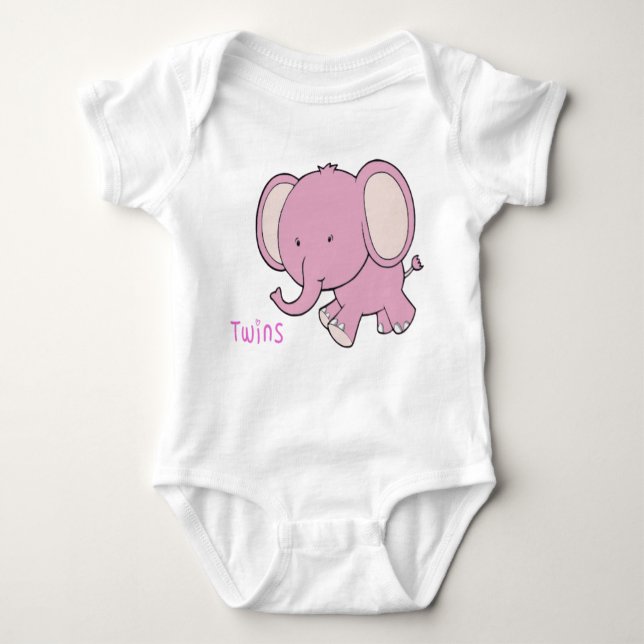 Body Para Bebé Twin Elephant baby onsie (Anverso)