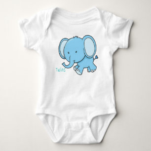 Body Para Bebé Twin Elephant baby onsie