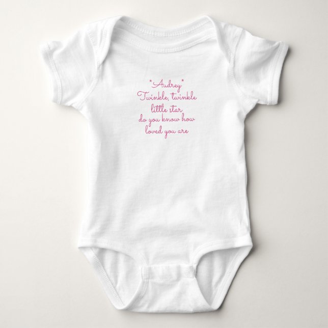 Body Para Bebé Twinkle pequeño estrella de traje de bebé monogram (Anverso)